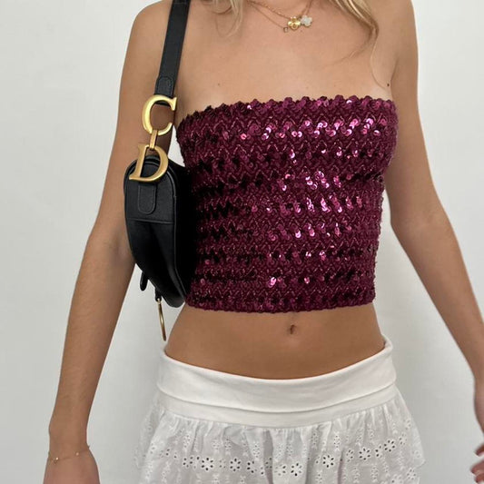Vintage purple strapless top