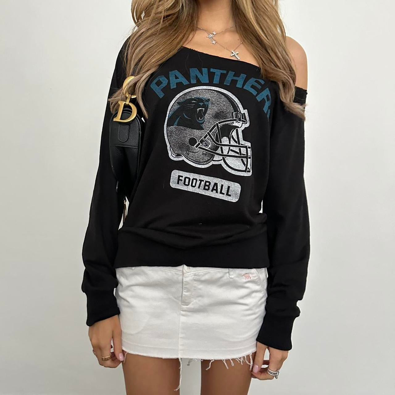 Vintage sporty football off shoulder sweater ♡