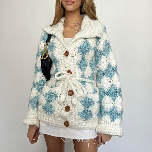 Vintage 2000’s chunky knit crochet cardigan/jacket