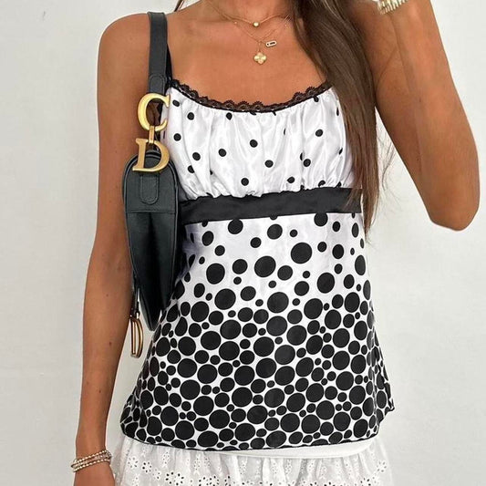 Vintage 90’s black polka dot top
