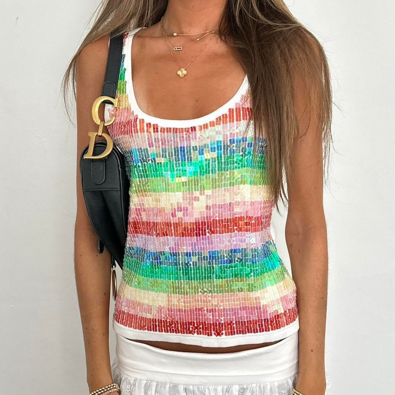 Vintage 2000’s rainbow sequin top