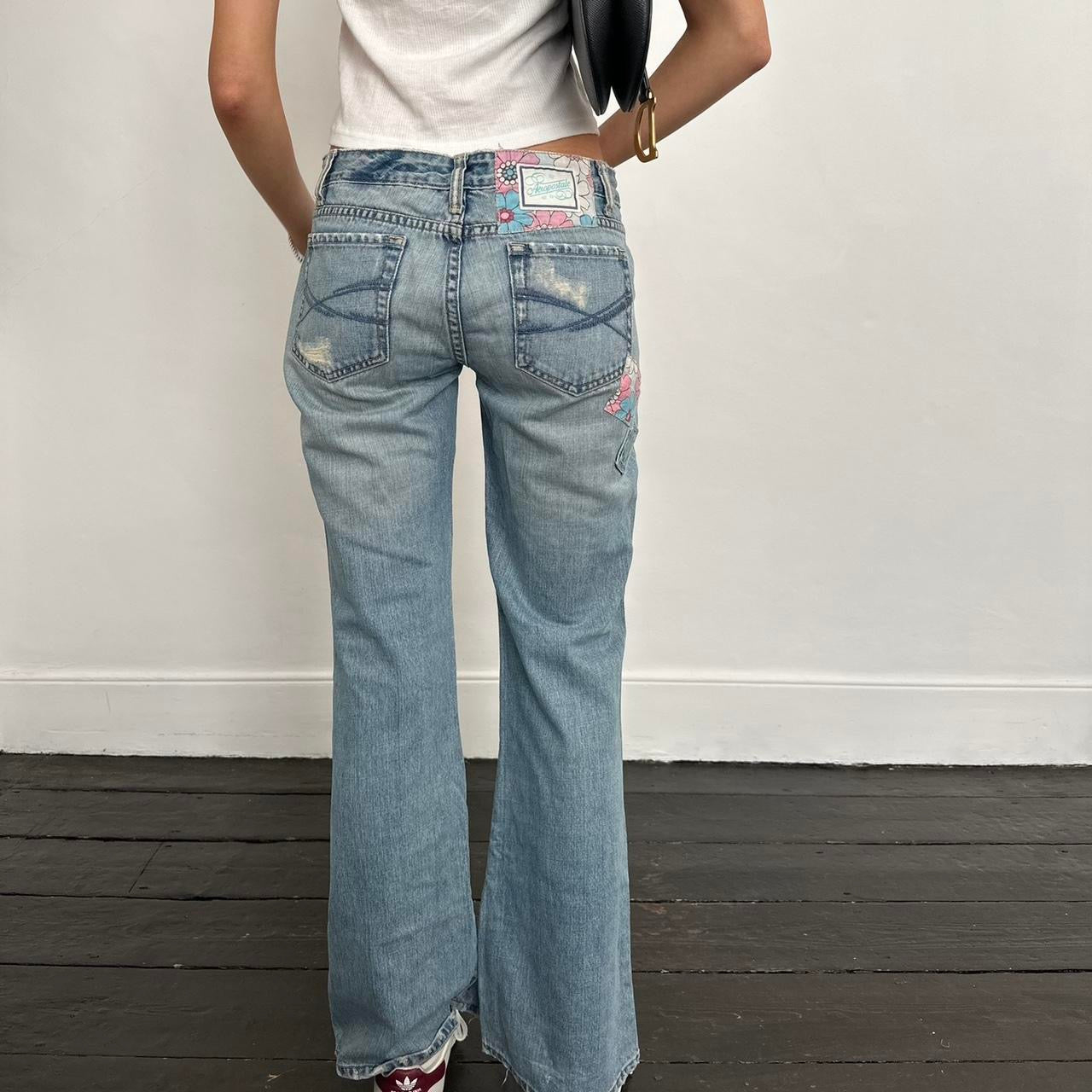 Vintage 2000’s patchwork blue jeans