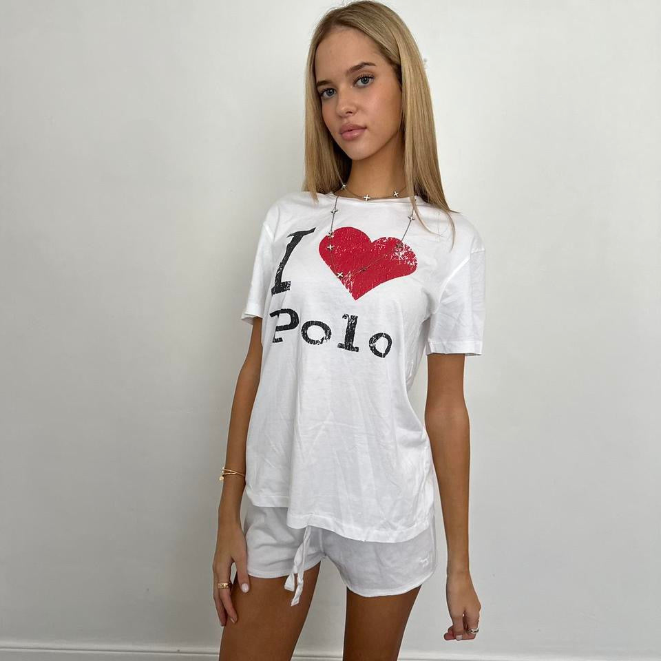 Vintage white Ralph Lauren I love polo tee