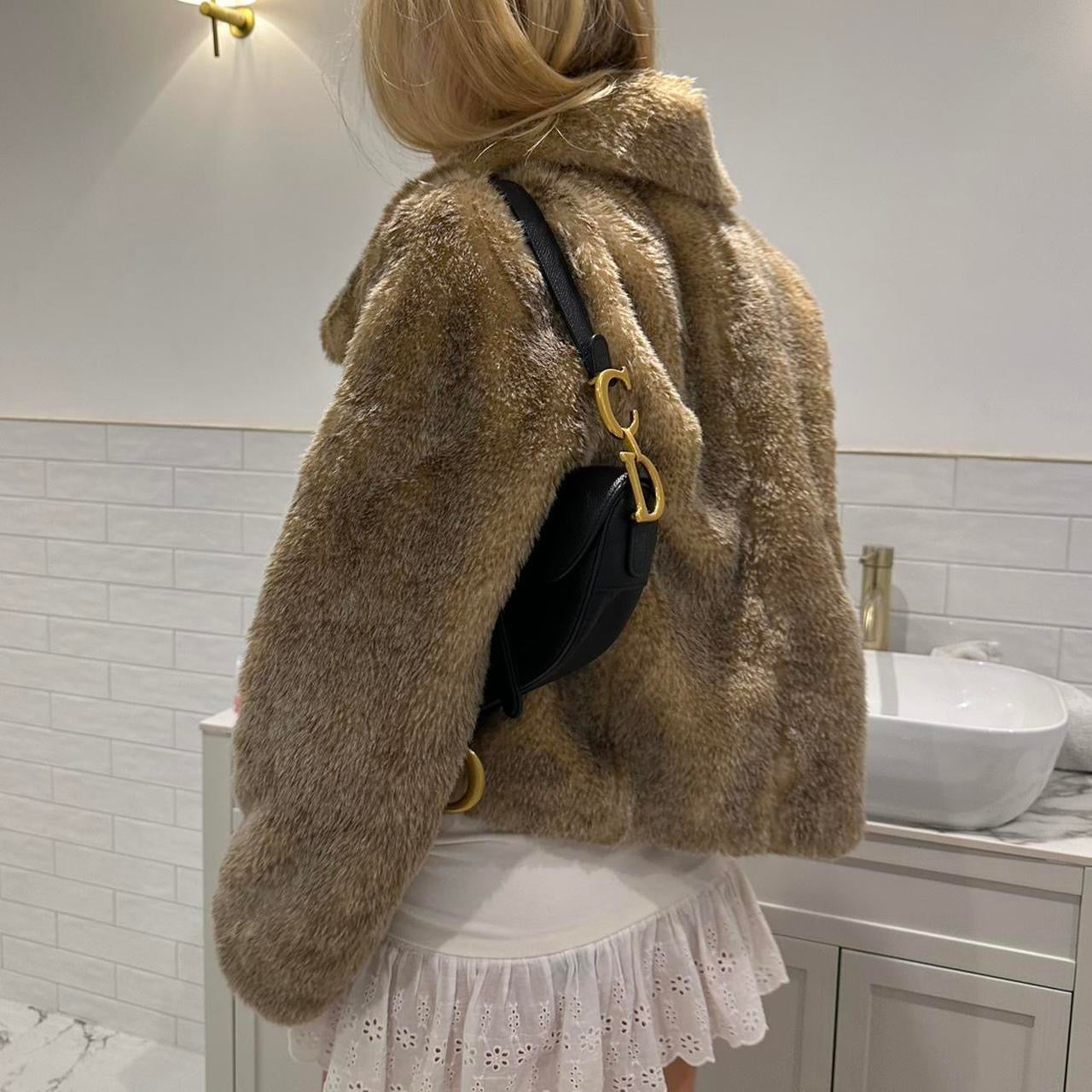 Vintage 2000’s faux fur jacket 𐙚