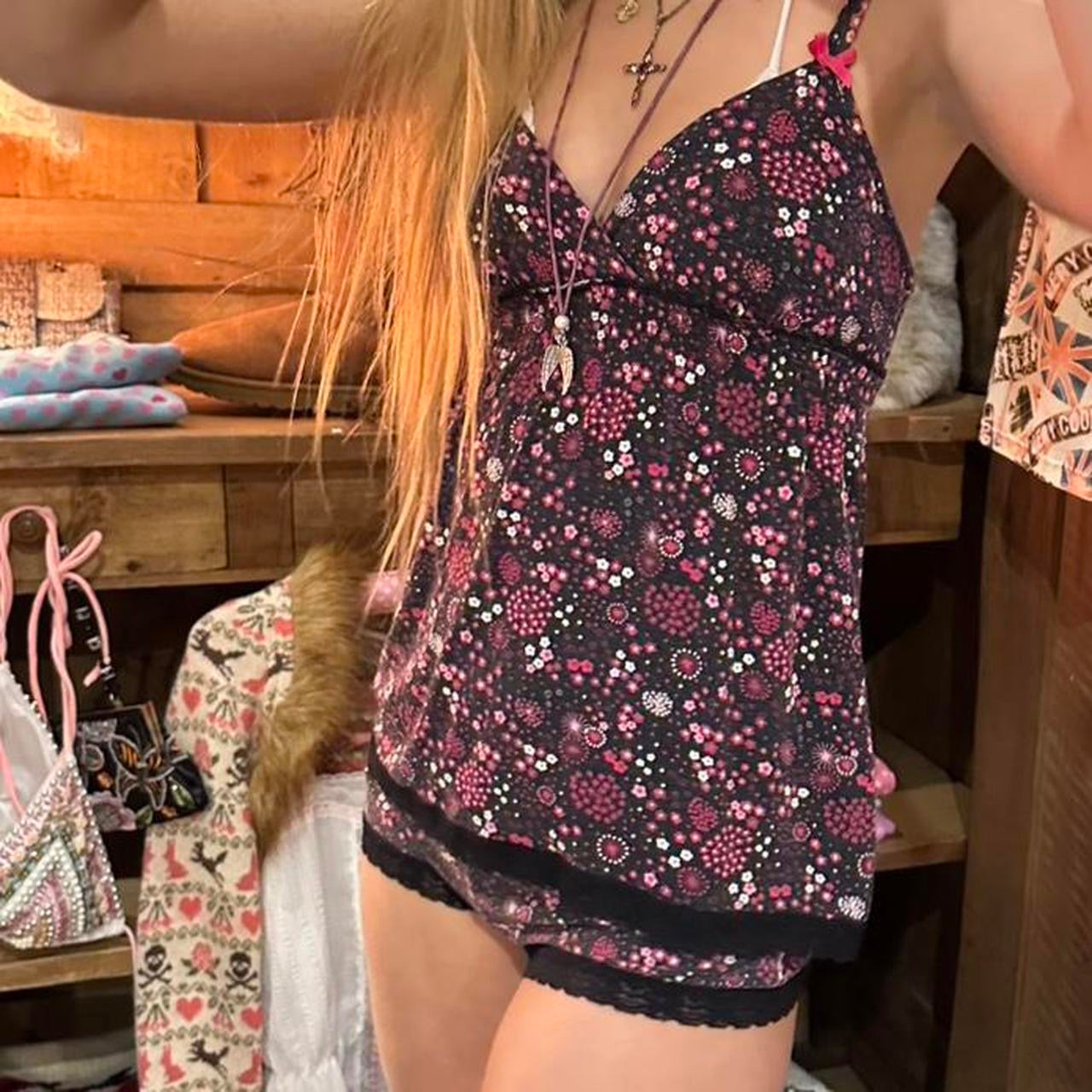 Vintage 90’s floral pattern shorts and cami set