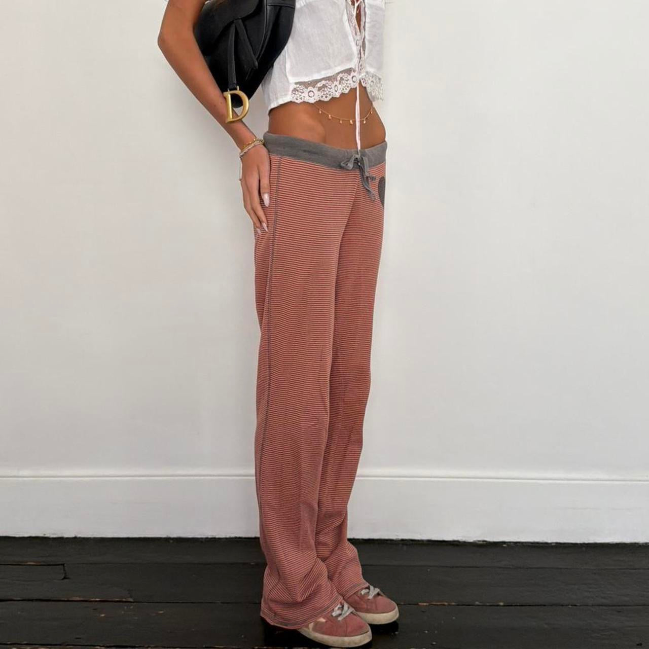 Vintage 2000’s Victoria’s Secret waffle stripe lounge pants