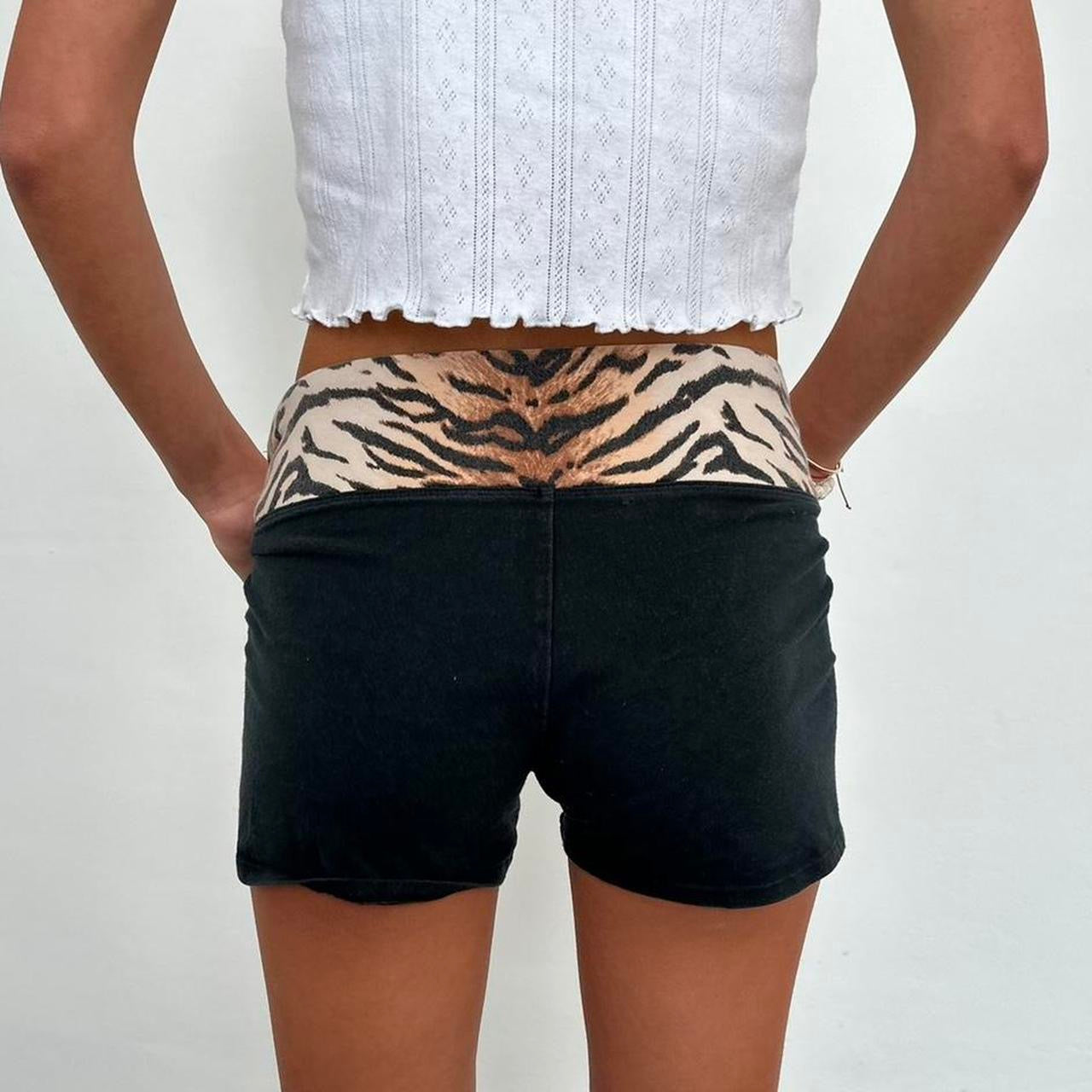 Vintage Victoria’s Secret black + animal print  shorts