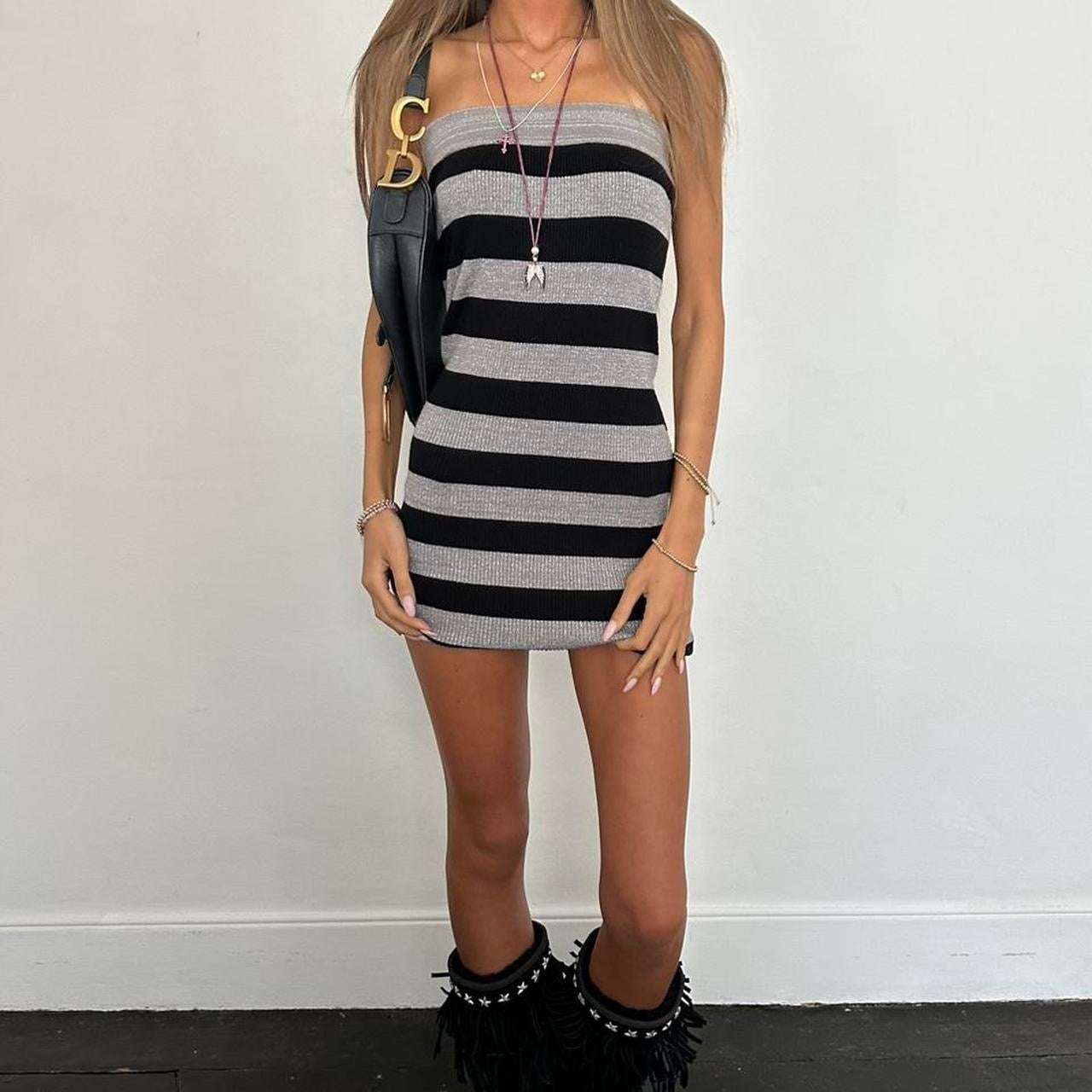 Vintage 2000’s striped strapless dress