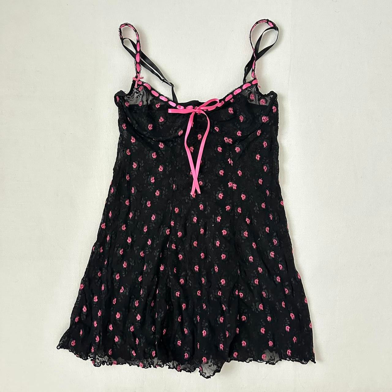 Vintage 90’s black and pink floral mini dress