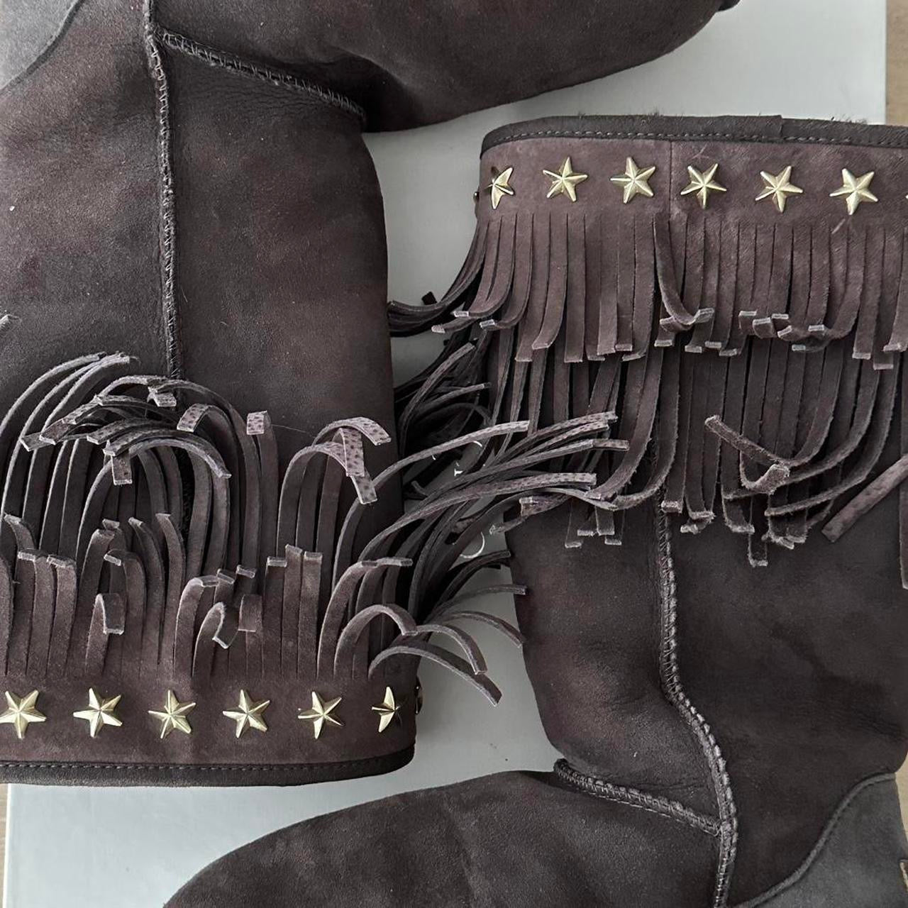 Vintage chocolate brown 2010 Jimmy Choo X Ugg boots – Chelsea Thrift