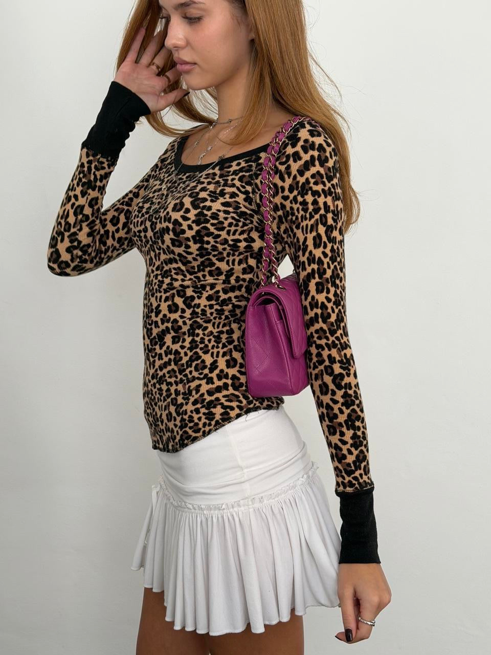 Vintage 00’s leopard waffle top