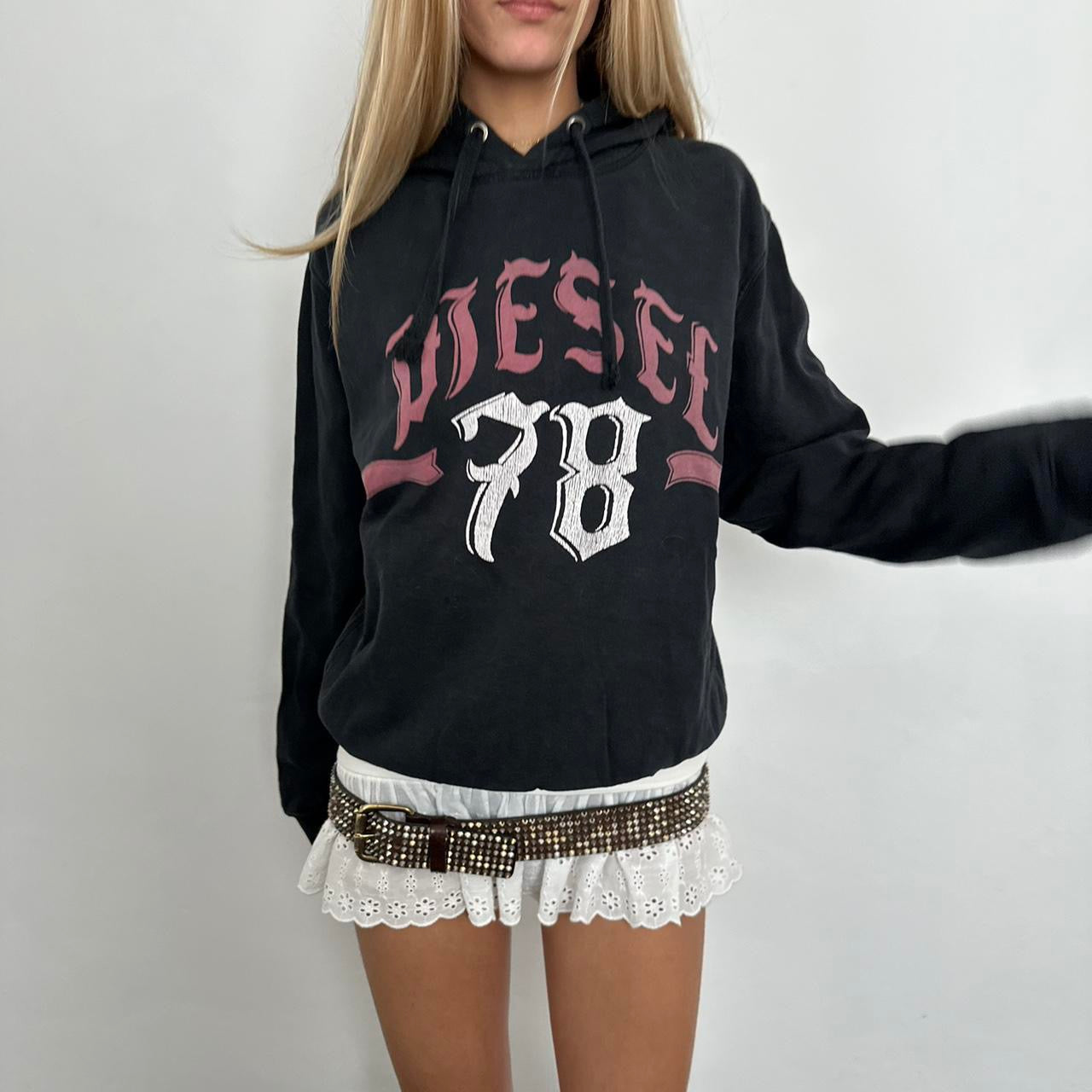 Vintage 90’s Diesel gothic letters hoodie