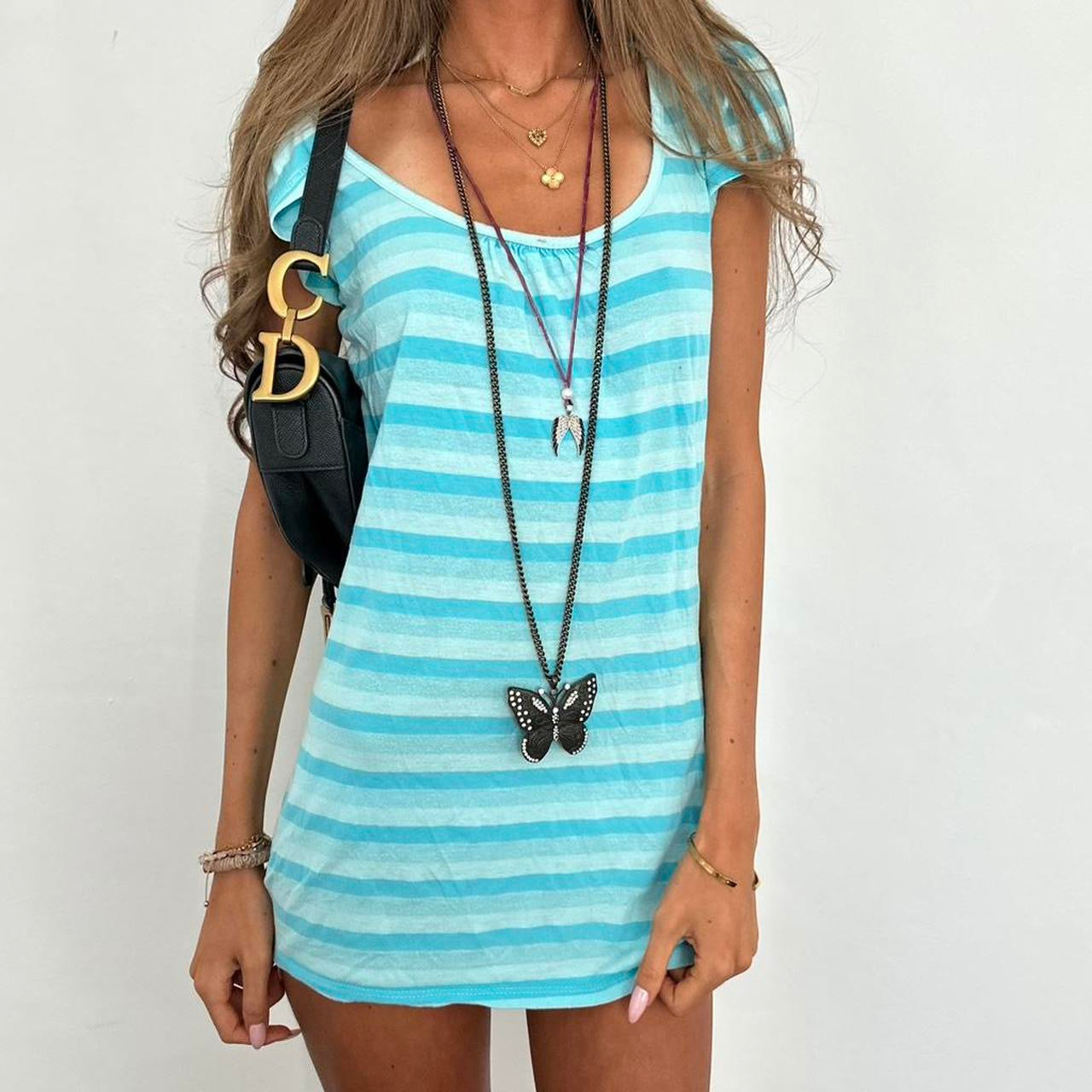 Vintage 90’s striped blue mini dress