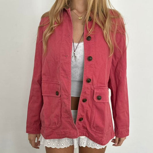 Vintage 90’s dark pink button down jacket