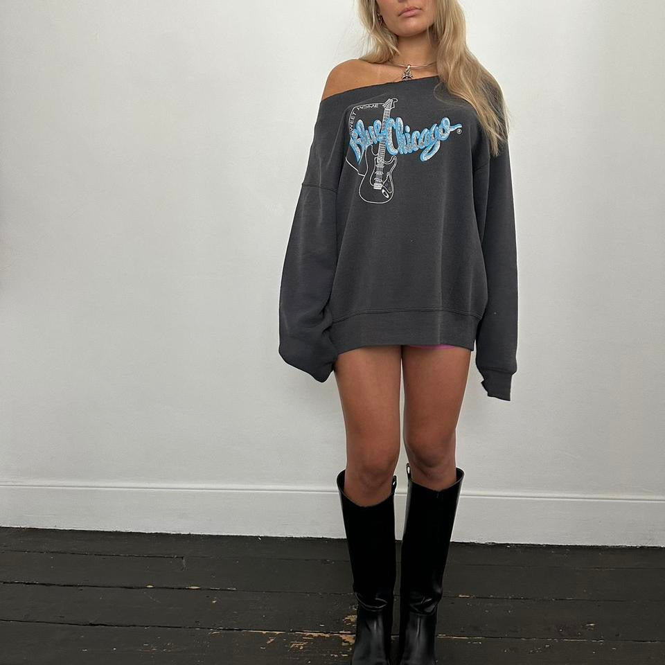 Vintage 90’s guitar blue vintage sweatshirt