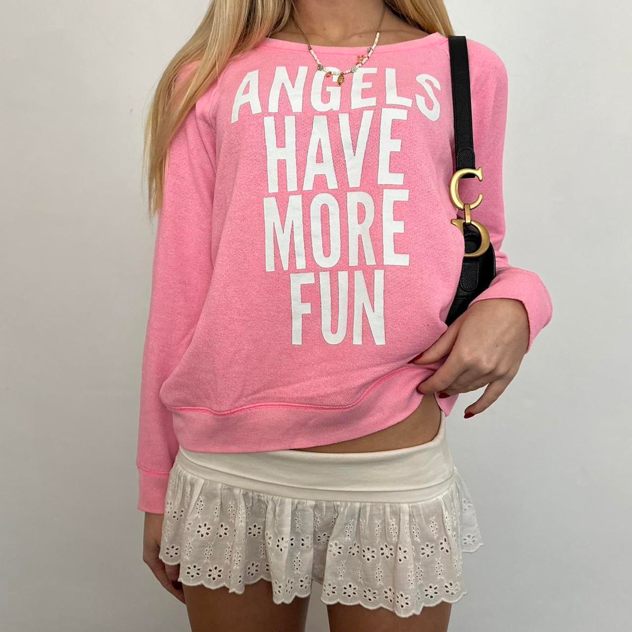 Vintage 2000’s Victoria’s Secret ‘Angels have more fun’ off the shoulder sweatshirt