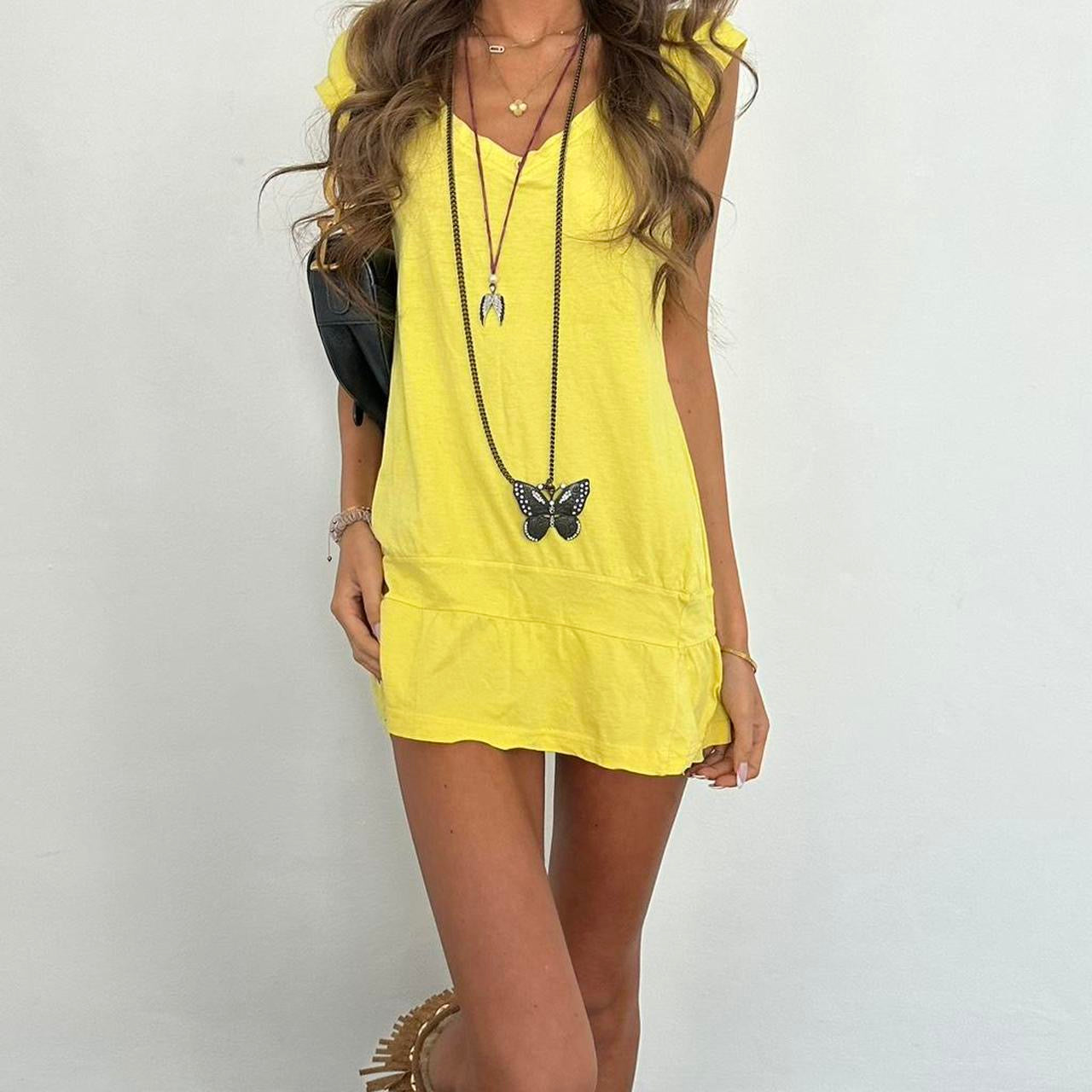 Vintage 00s yellow mini dress