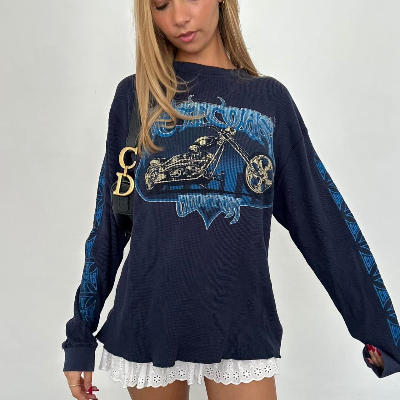 Vintage 90’s West Coast Choppers waffle long sleeve top