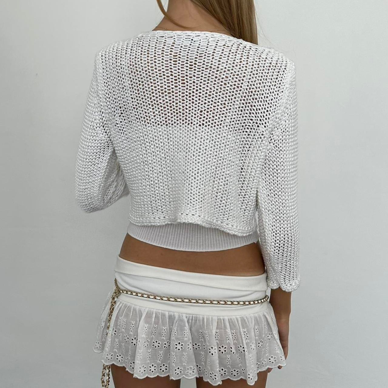 Vintage 90’s white crochet cardigan