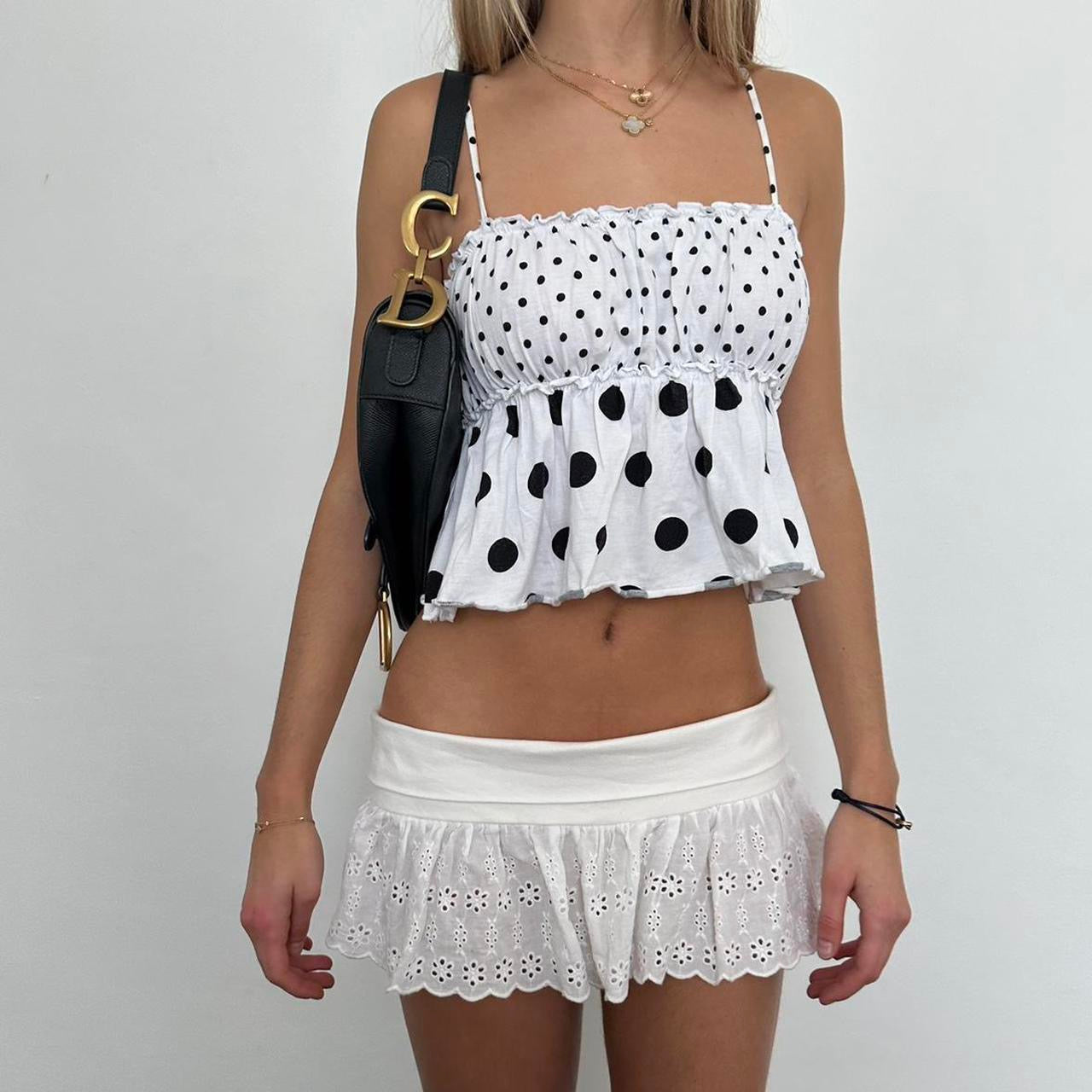 Vintage 2000s polka dot cami top