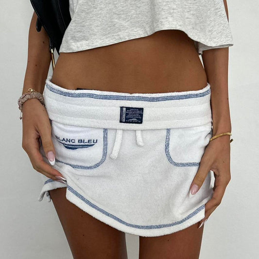 Vintage 90’s terry cloth Blanc Bleu boat mini skirt