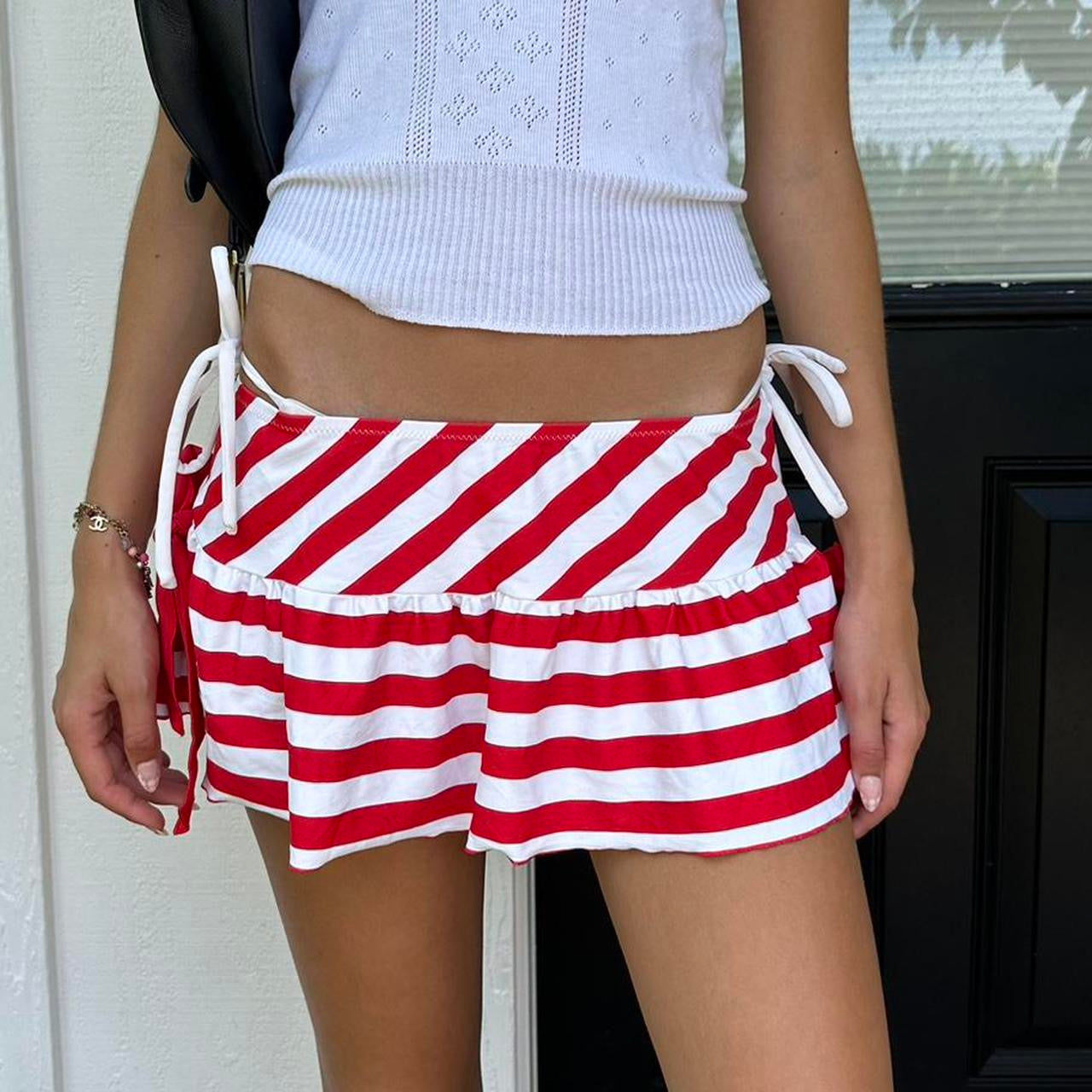 Vintage 90’s striped layered mini skirt