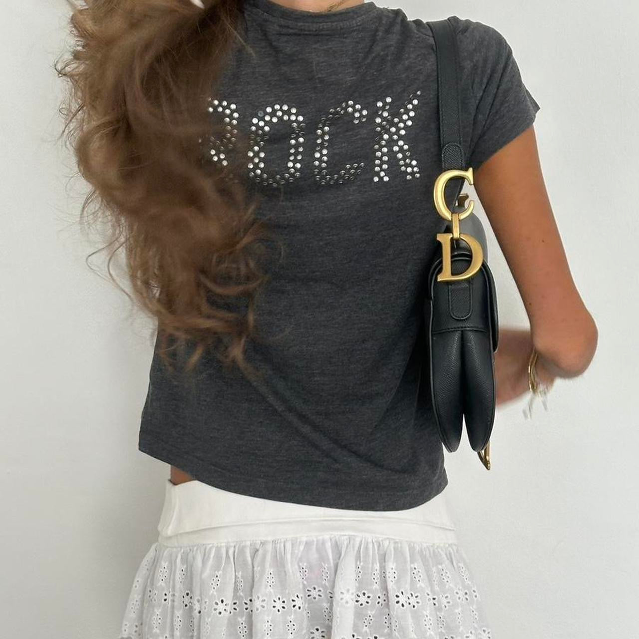 Vintage 00s studded skull and crossbones top