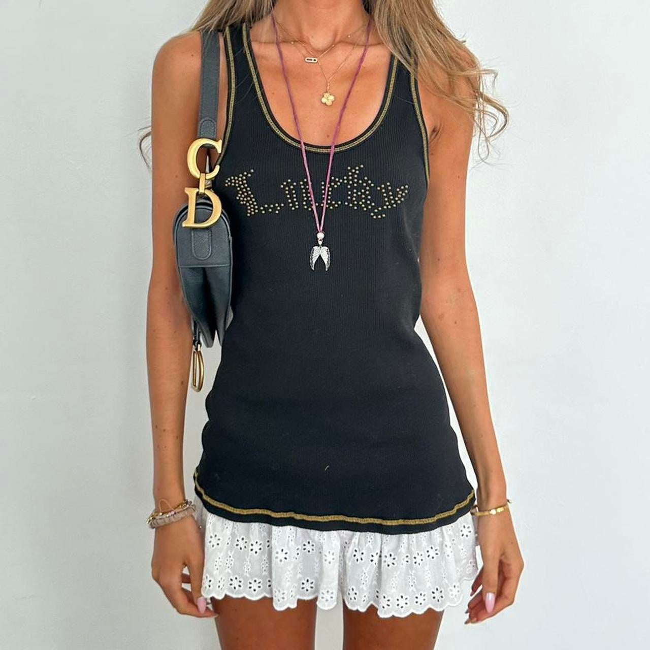 Vintage 2000’s black lucky top