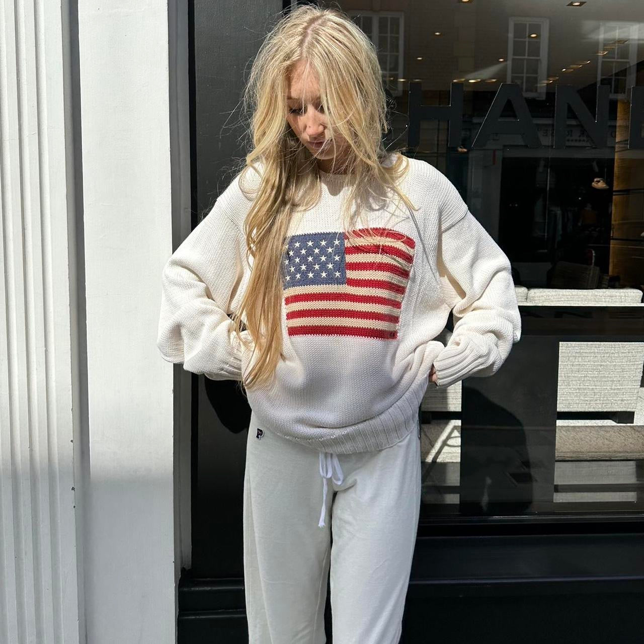 Vintage 90s Ralph Lauren American flag jumper