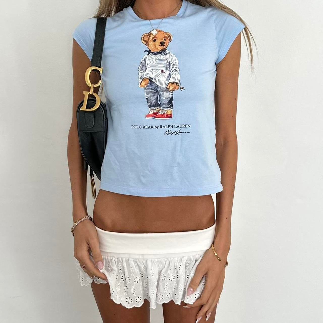 Vintage Ralph Lauren blue bear baby tee