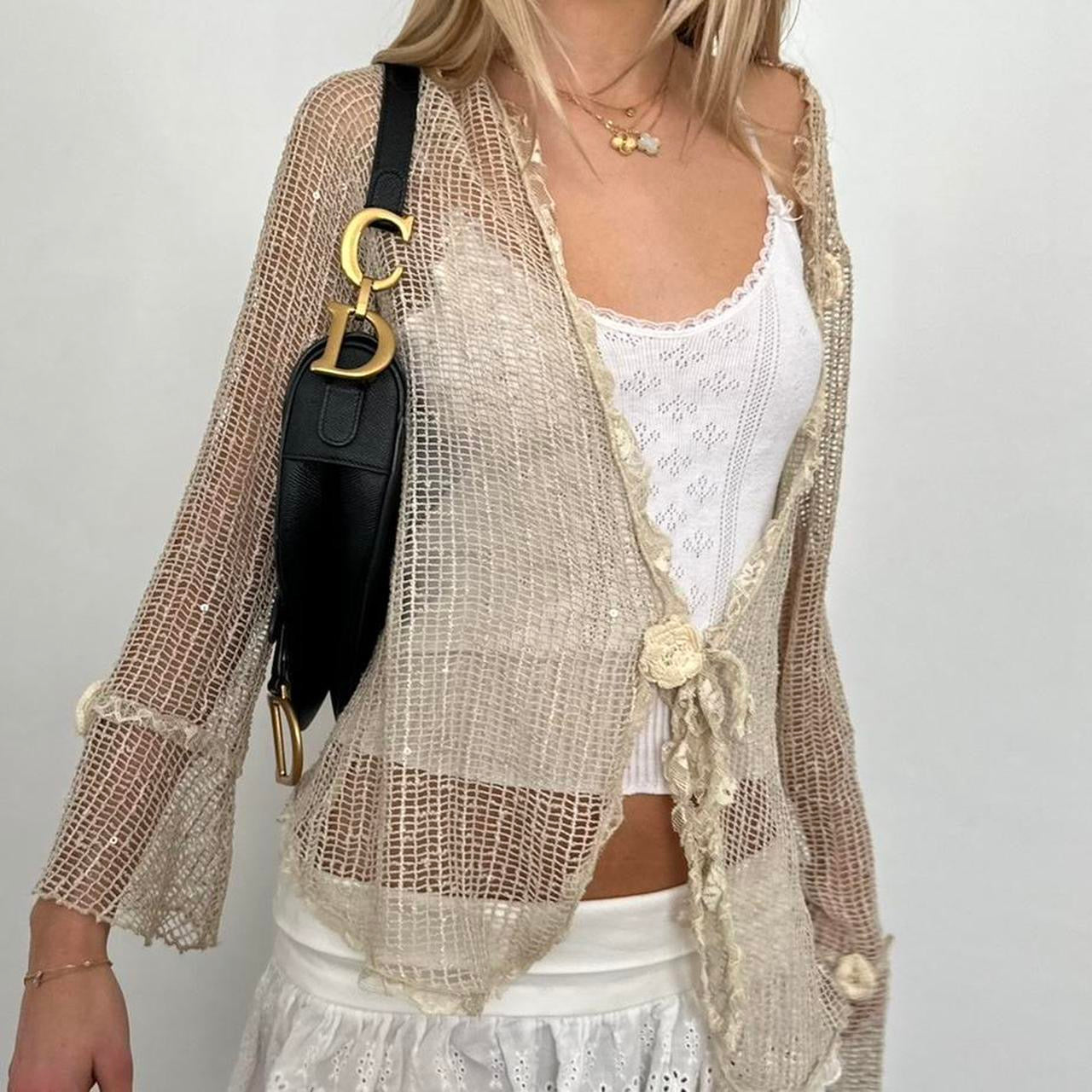 Vintage crochet cardigan top