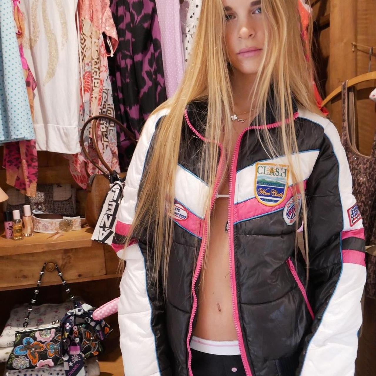 Vintage Surf Riders black & pink jacket