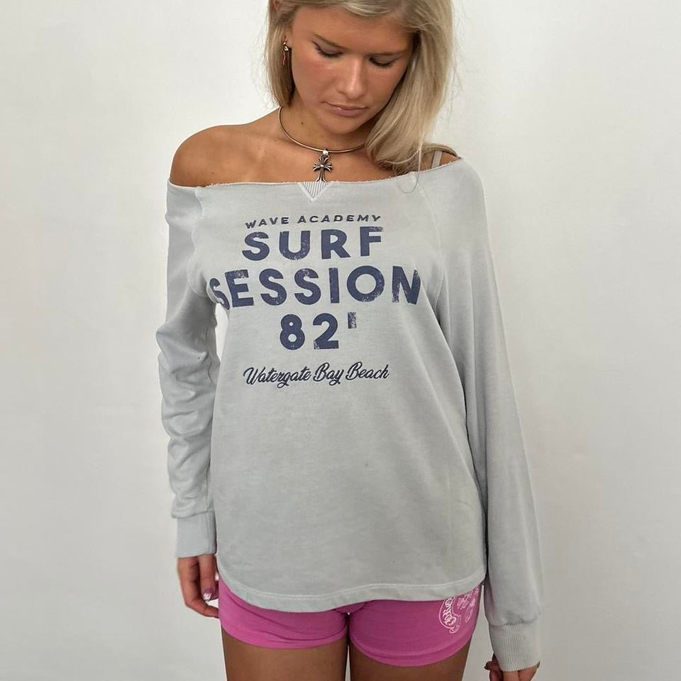 Vintage surf session grey sweatshirt