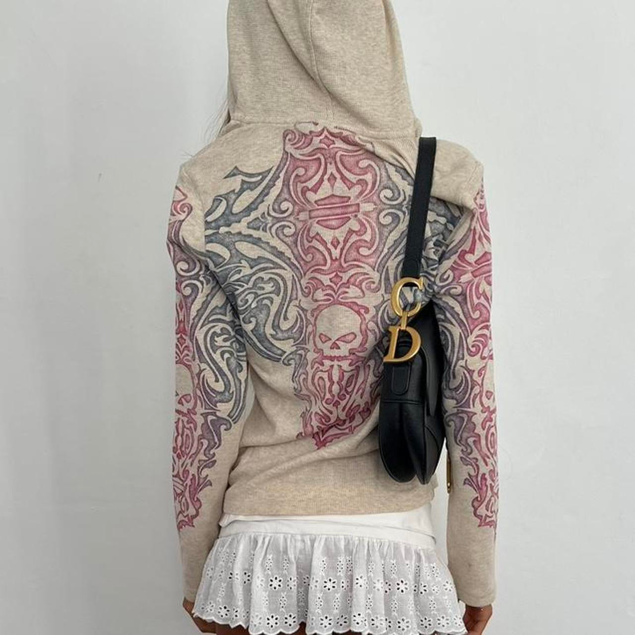 Vintage 2000s Harley Davidson waffle hoodie top