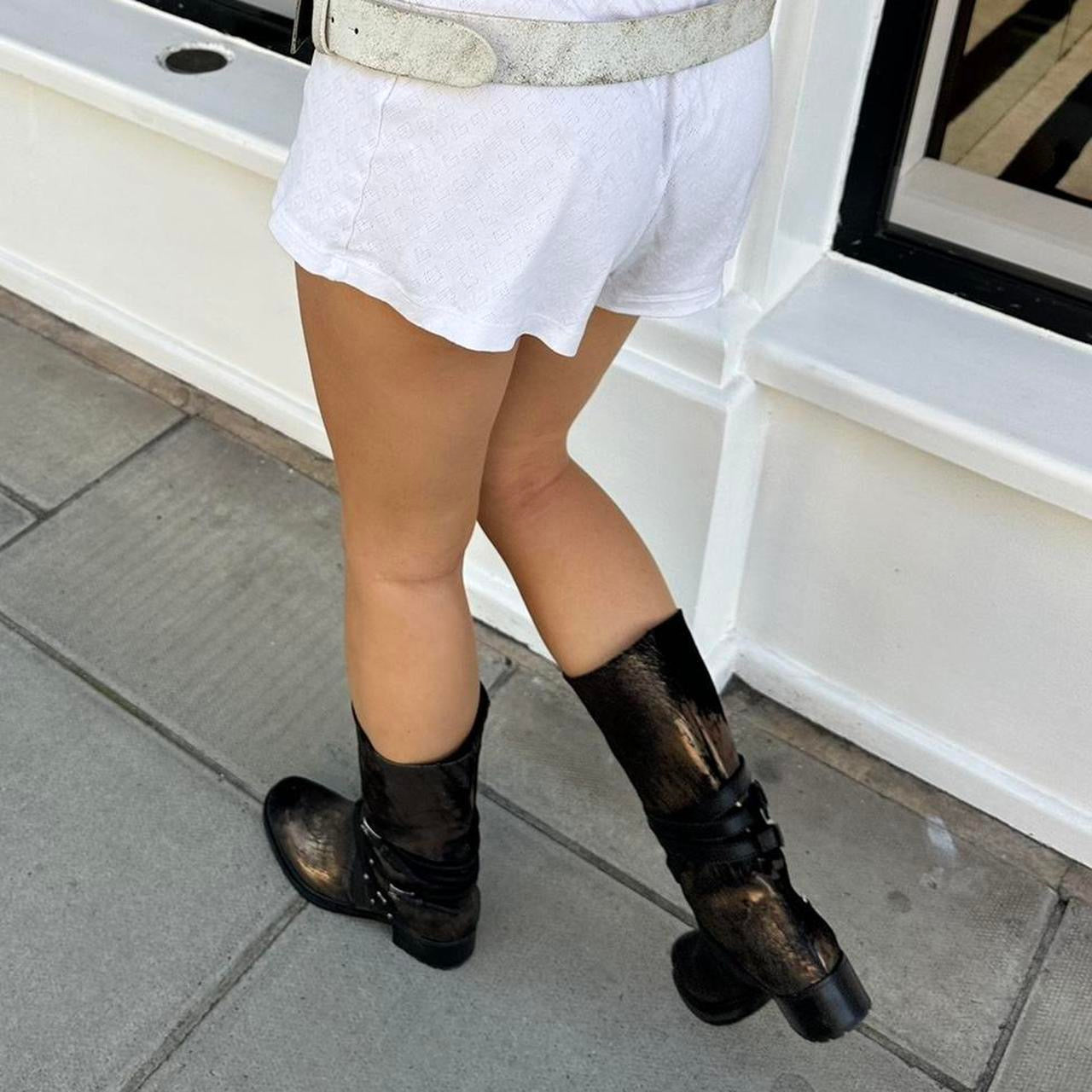 Vintage Sebastian made in Italy buckle leather boots