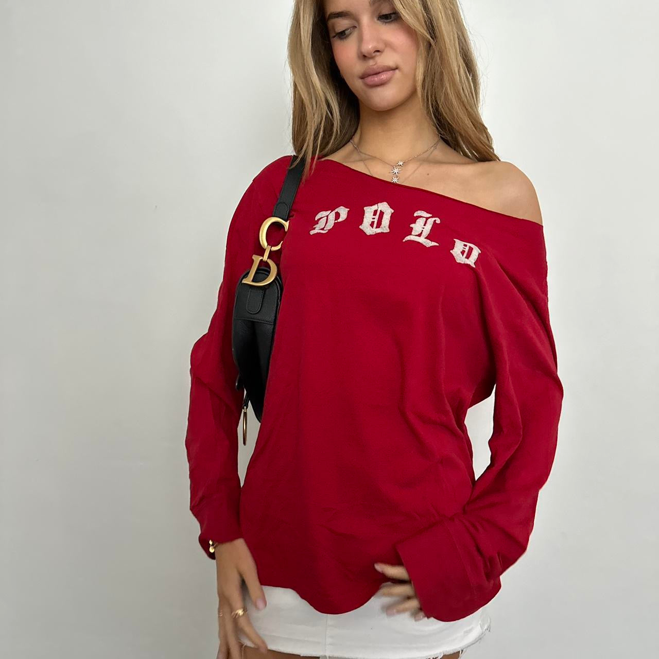 Vintage Polo Ralph Lauren red long sleeve top 🍒