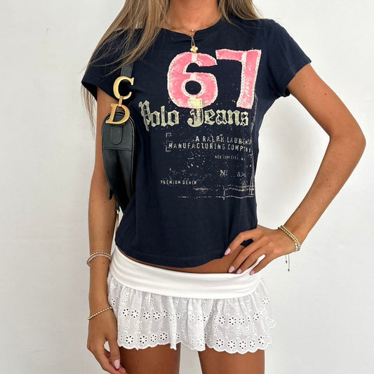 Vintage Ralph Lauren pink 67 graphic baby tee