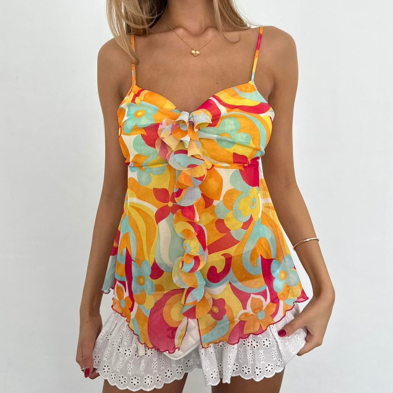 Vintage 2000’s floral bohemian cami top