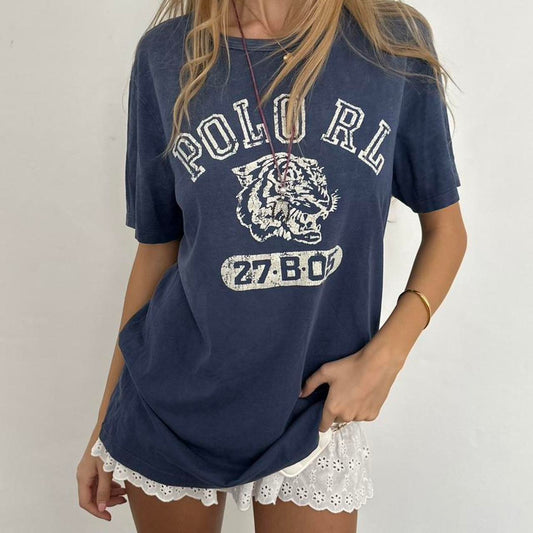 Vintage Ralph Lauren navy blue varsity tiger top