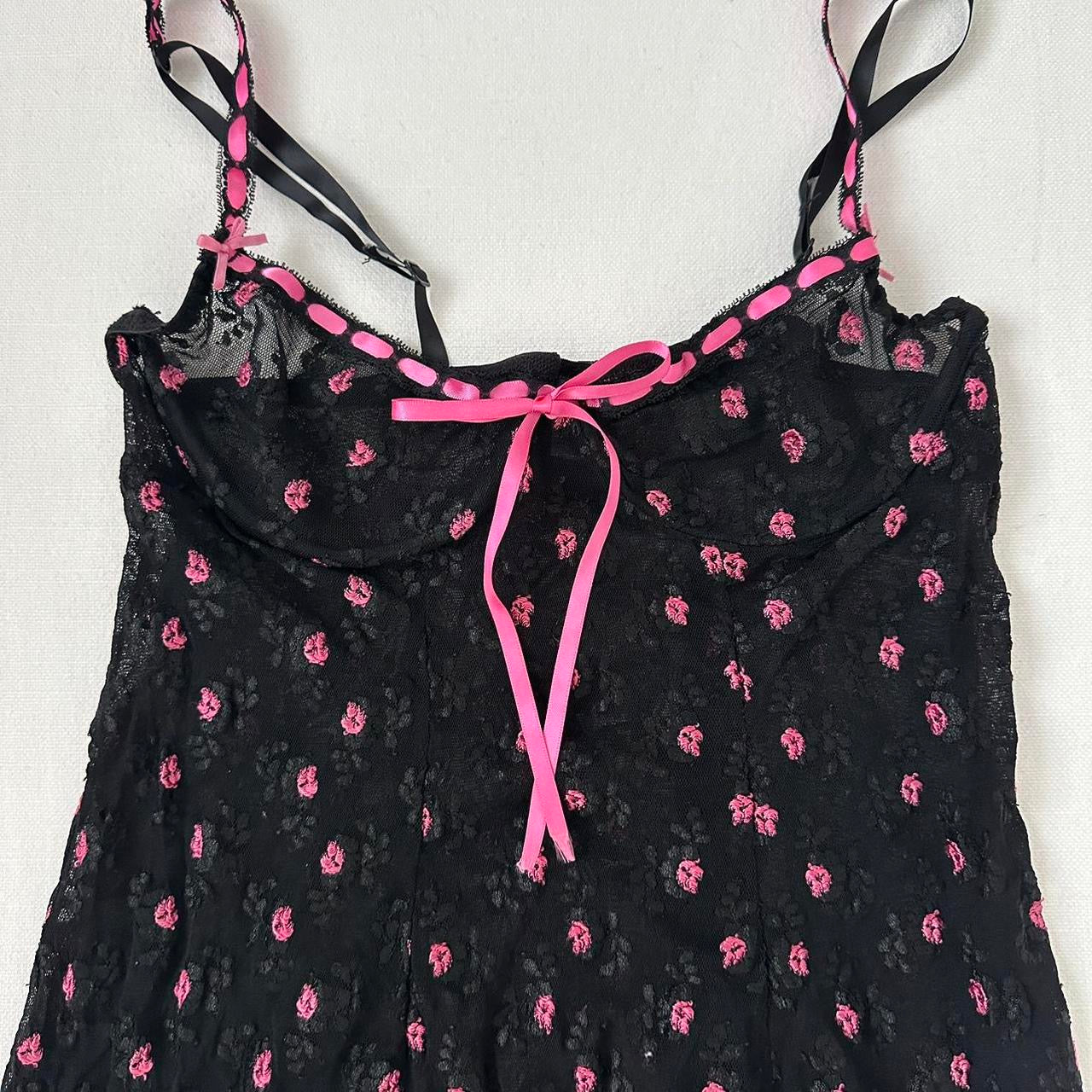 Vintage 90’s black and pink floral mini dress