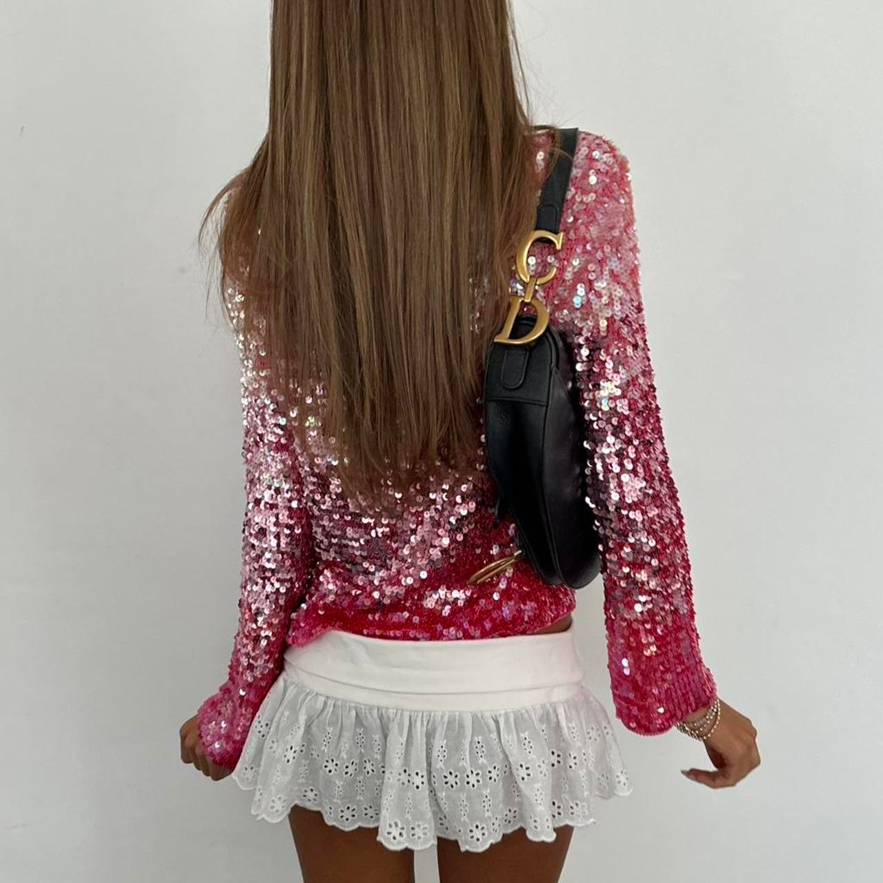 Vintage 2000’s sparkly red sequin cardigan