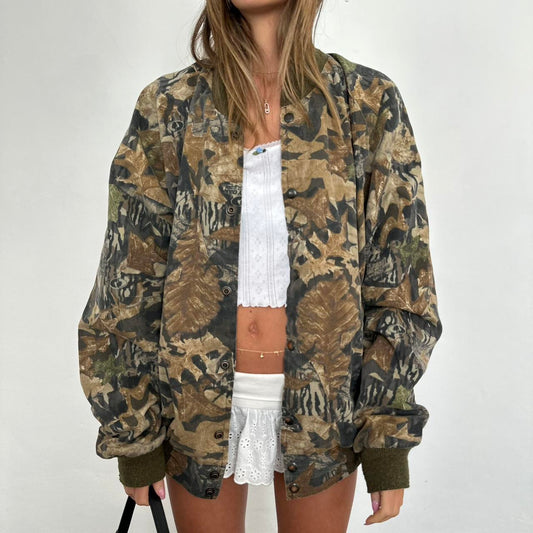 Vintage 90s camouflage bomber jacket 🤍