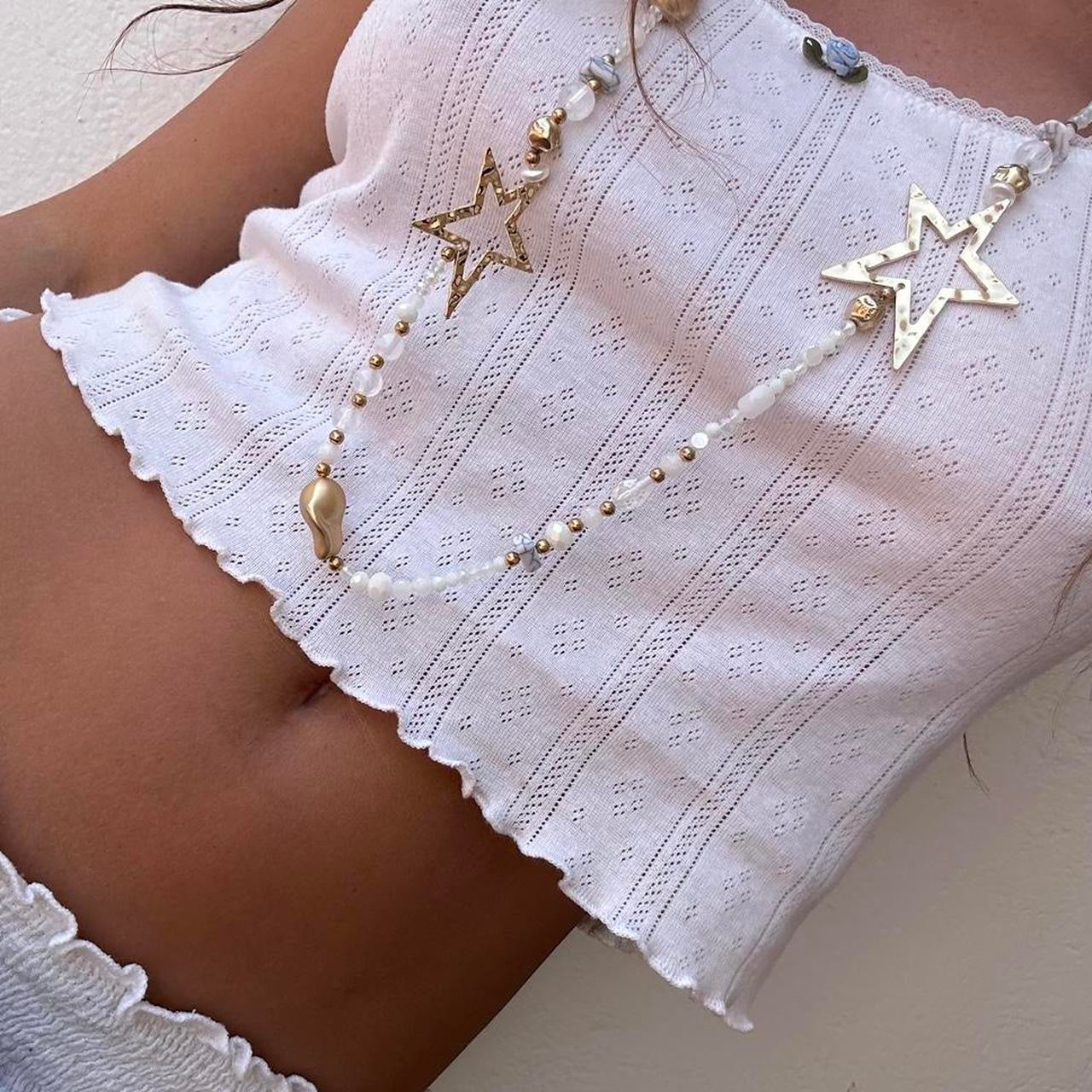 Vintage star beaded necklace 🪸