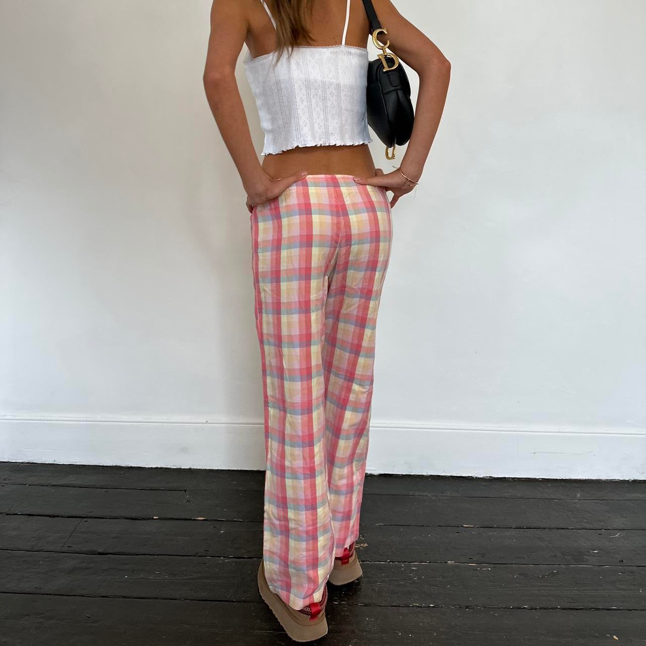 Vintage colourful plaid pants