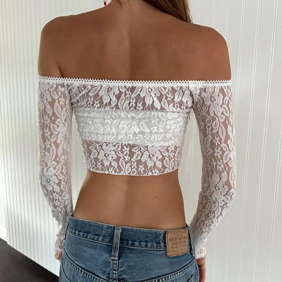 Vintage 90’s lace off shoulder top rare