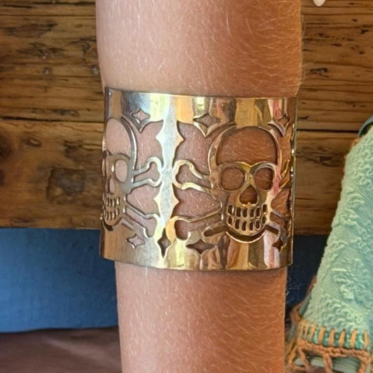 Vintage skull and crossbones cuff