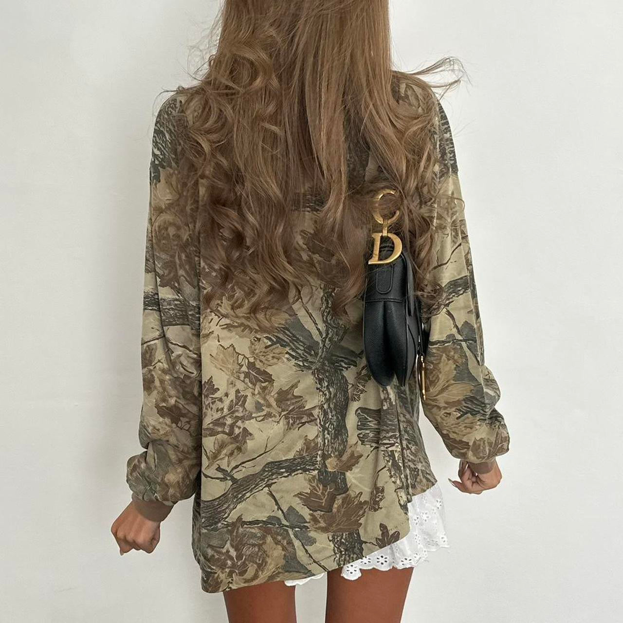 Vintage 00s camouflage soft long sleeve top