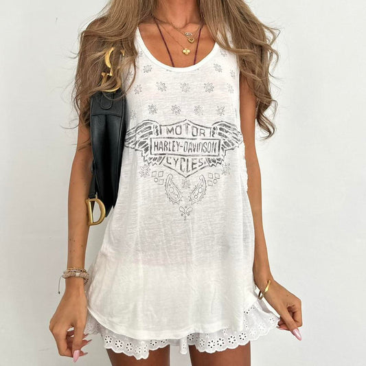 Vintage 2000’s Harley Davidson white tank top