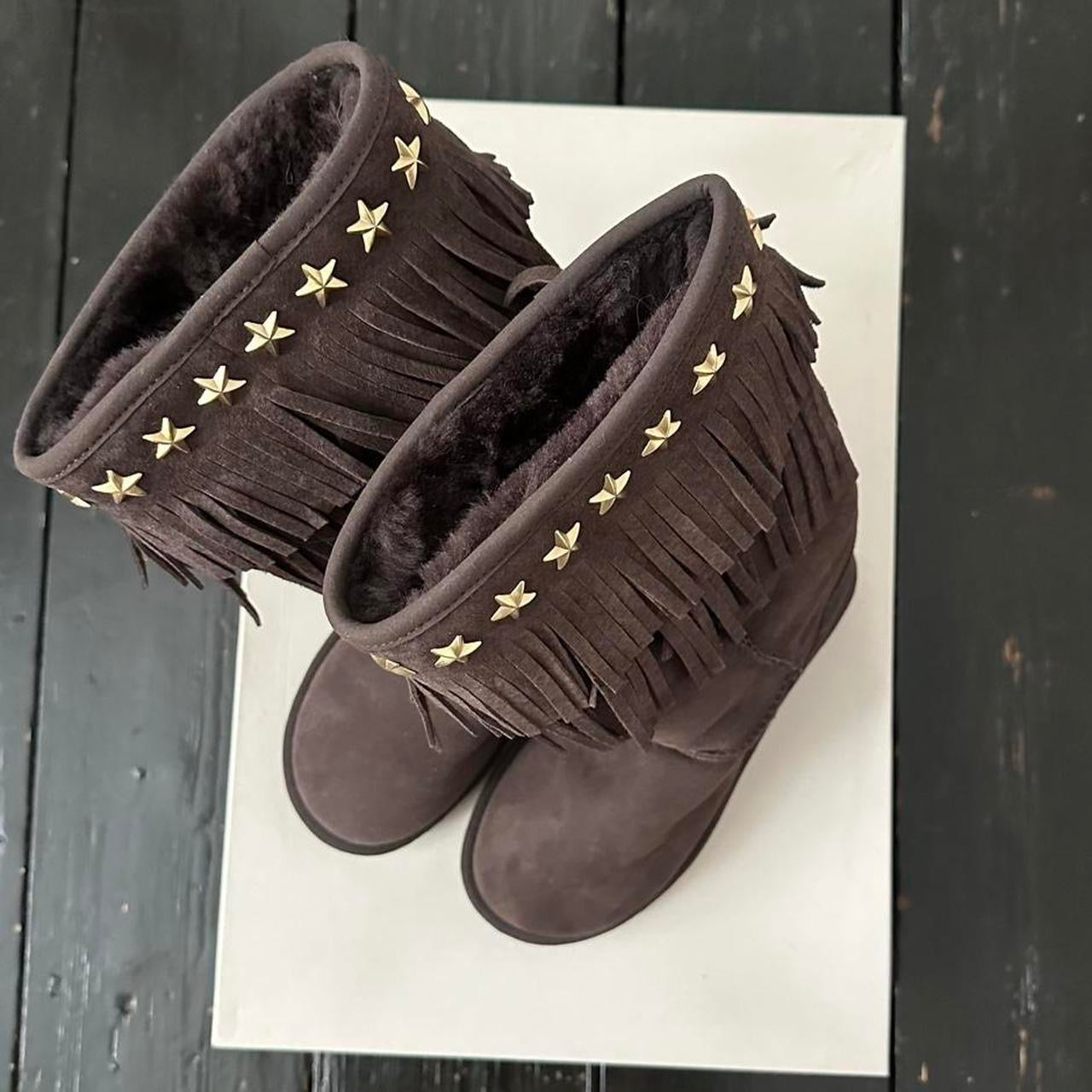 Vintage chocolate brown 2010 Jimmy Choo X Ugg boots