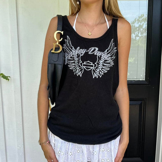 Vintage Harley Davidson black cami top
